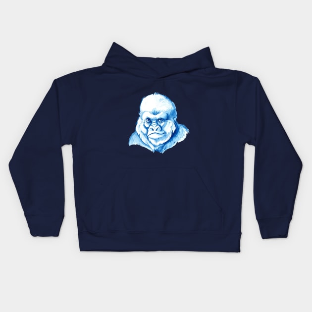 Gorilla Bust Kids Hoodie by TaksArt